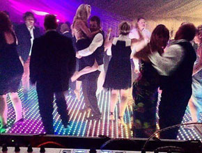 LED dancefloor at party